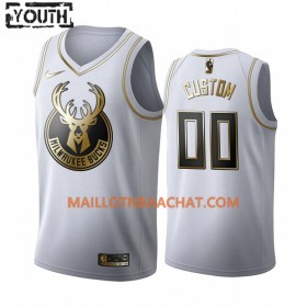 Maillot NBA Milwaukee Bucks Personnalisable Nike 2019-20 Blanc Golden Edition Swingman - Enfant